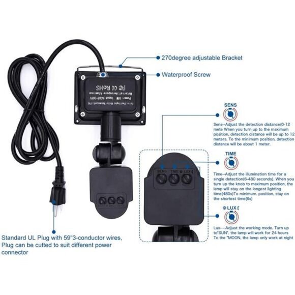 Sensor Flood Lights Outdoor,10W Induction LED Lamp - Picture 2 of 6